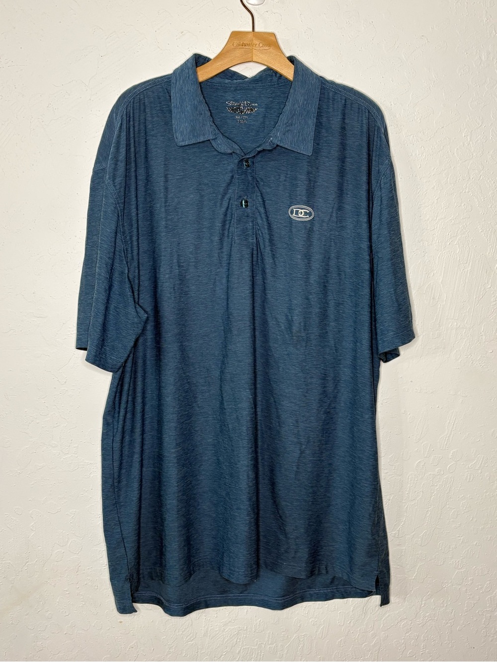 Straight Down Men's XXL Heather Blue Golf Polo Shirt DC Ranch Country Club Scott